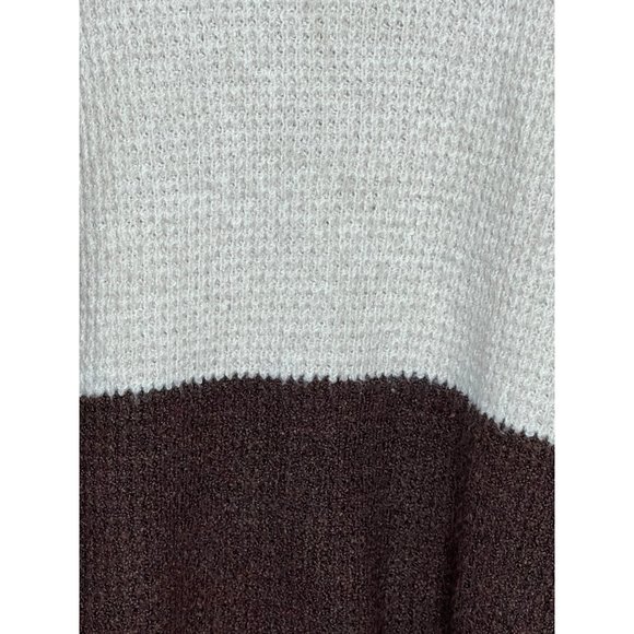 So sweater women’s size large turtleneck pull over nautical warm brown stripes h - Picture 3 of 8